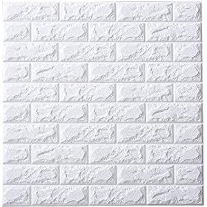 3D Brick Wallpaper, White Brick Pattern Wall Stickers, Self- Adhesive Wallpaper for Living Room Bedroom, 60 * 60CM by YTAT(10): Amazon.co.uk: DIY & Tools White Brick Wallpaper Bedroom, Brick Wallpaper Bedroom, White Brick Background, 3d Brick Wallpaper, 3d Wallpaper Stickers, White Brick Wallpaper, Modern Stair Railing, Brick Paper, Girls Room Wallpaper