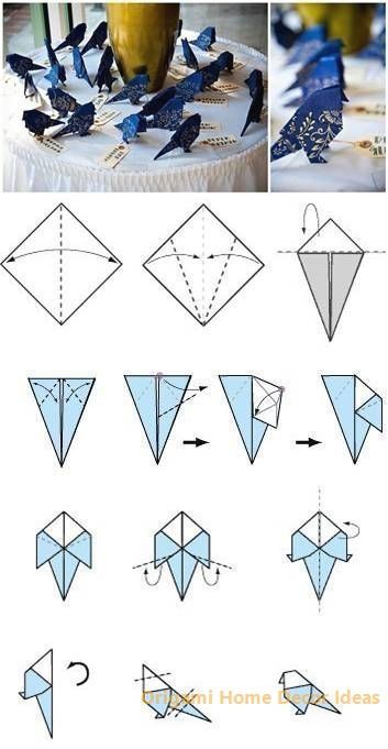 Origami Kutu, Diy Origami Home, Diy Origami Home Decor, Origami Home Decor, Origami Birds, Creative Origami, Origami Diagrams, Tutorial Origami, Origami For Beginners