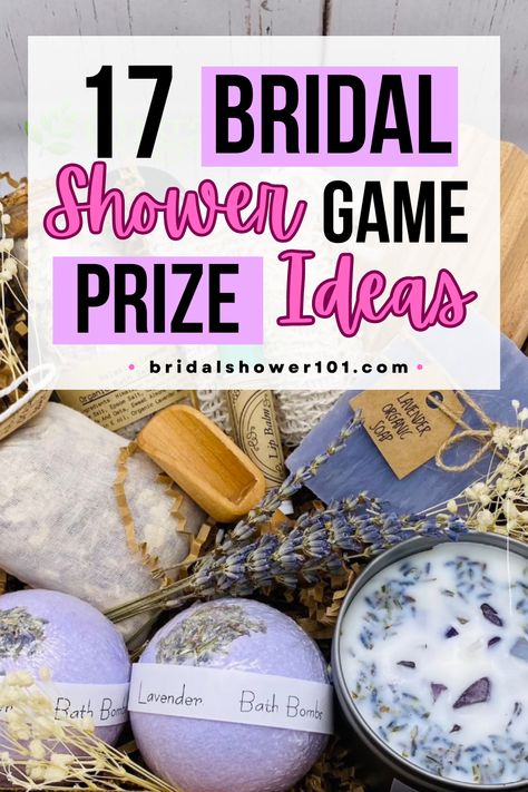 17 Bridal Shower Game Prizes Guests Will Actually Enjoy | Bridal Shower 101 Gifts For Bridal Shower Games, Bridal Shower Game Prizes, Wedding Shower Prizes, Tea Party Bridal Shower Decorations, Diy Bridal Shower Games, Shower Game Prizes, Bridal Shower Tea Party Theme, Bride Shower Games, Bridal Shower Games Prizes