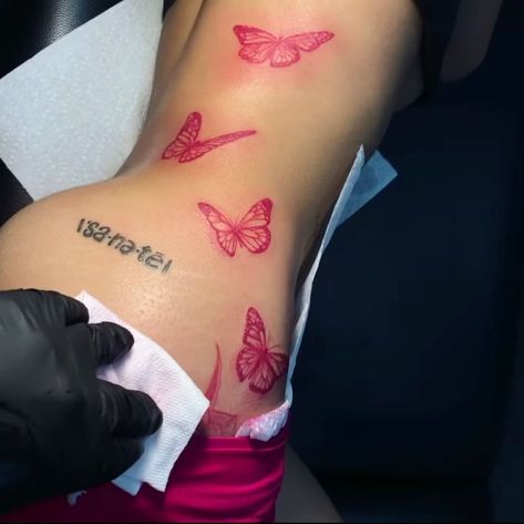 Butterfly Tattoo On The Hip, Tattoos For Women Butterfly, Tattoo Between Breast, Cute Thigh Tattoos, Tattoos Inspo, Tattoo Placements, Polynesian Tattoos, Cute Hand Tattoos, Pretty Hand Tattoos