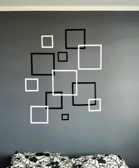 Black And White Room Interior, Wall Decor Design Painting, Living Room Painting Designs, Wall Painting Simple Design, Wallpaintings Ideas Living Room Easy, Painting Designs On Walls Bedrooms, Square Wall Paint Design, Geomatrical Patren Design Wall, Geometric Wall Paint Patterns Bedroom