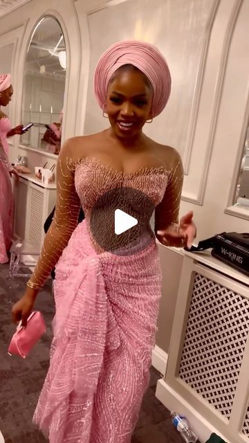 Aso Ebi Bella👑 on Instagram: "How you dance when you know you look stunning 🌸💗 Bella @lucindahaynes Gele style @tonixtouch  #AsoEbiBella www.asoebibella.com" Asi Ebi Lace Styles, Nigerian Gele Styles, Nigerian Lace Styles Dress 2024, Sequence Lace Asoebi Styles, Classy Asoebi Lace Styles, Aso Ebi Lace Style 2024, Nigerian Lace Styles For Wedding, Latest Lace Gown Styles Aso Ebi, Nigerian Wedding Aso Ebi