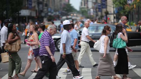 New York City crowd of people walking crossing street Stock Footage,#crowd#people#York#City People Crossing The Street, Crowd Of People Photography, Crowded Street Aesthetic, Random People Photography Street, Crowd Reference, People In A Crowd, People Crossing Street, People In City, People Walking On Street