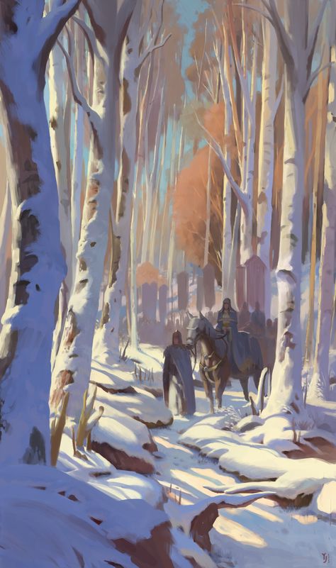 ArtStation - Winter forest, yeonji Rhee 숲 사진, Posca Art, Landscape Concept, Snowy Forest, Harry Potter Anime, Arte Inspo, Landscape Illustration, Winter Forest, Arte Fantasy