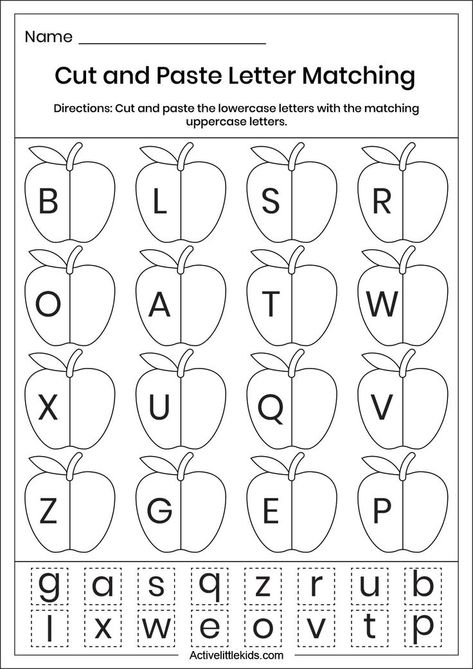 Literacy Worksheets Preschool, Letter Matching Preschool, Letter Matching Worksheet, Letter Writing Activities, Alphabet Letter Matching, Letters Worksheets, Letter Recognition Worksheets, Letter Sort, Letter Worksheets For Preschool