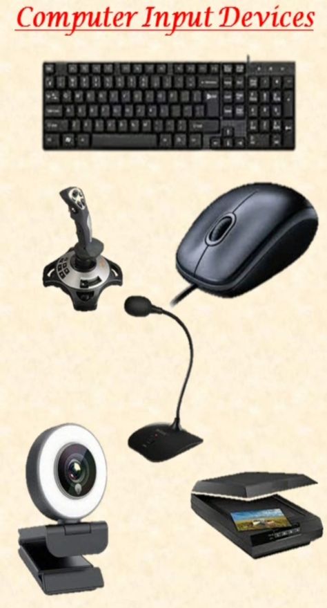 Computer Input Devices - Keyboard, joystick, scanner, webcam , mouse and microphone Input Devices Of Computer, Parts Of Computer, Short Essay, Input Devices, Computer System, Content Ideas, Scanners, Video Content, School Activities