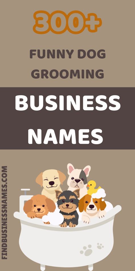 Check out these hilarious dog grooming business names! 

Perfect for pet lovers and aspiring entrepreneurs, these funny names will make your business stand out. 

Get inspired and add some humor to your grooming services. 

#FunnyDogGroomingBusinessNames Grooming Salon Inspiration, Small Dog Grooming Salon Ideas Decor, Dog Grooming Names Ideas, Dog Grooming Business Names, Grooming Salon Names, Dog Business Names, Dog Salon Ideas Interior Design, Funny Names For Dogs, Groomer Salon