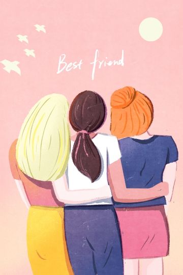 festival,friendship,friend,illustration,hand painted,girl,girlfriend,international friendship day,friendship day Friendship Paintings, Friendship Poster, Friendship Art, International Friendship Day, Friendship Images, Friend Painting, Friends Illustration, Bff Drawings, Girl Friendship