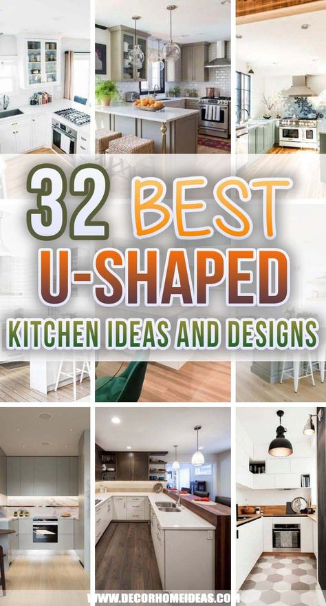 U Shaped Kitchen Ideas, Kitchen Layout U Shaped, Small U Shaped Kitchen, Small Kitchen Ideas Layout, Kitchen Layouts With Island, Kitchen Cabinet Layout, Kitchen Ikea, Square Kitchen, Kitchen Layout Plans