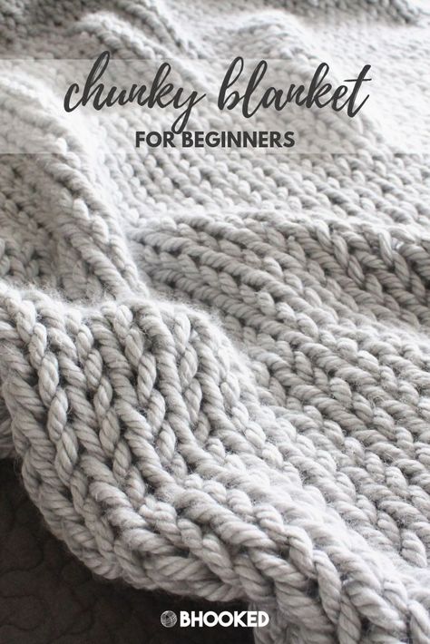 Quick and easy chunky knit blanket. Click through for the free pattern and beginner friendly tutorial! #BHooked #Knitting #FreeKnittingPattern Chunky Knit Blanket Pattern, Easy Blanket Knitting Patterns, Diy Knit Blanket, Giant Knit Blanket, Head Warmer, Knitting Patterns Free Blanket, Chunky Crochet Blanket, Debbie Macomber, Beginner Knitting Patterns