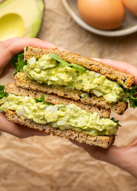 Healthy Eating Lunch, Gimme Delicious, Avocado Bread, Gluten Free Soy Sauce, Avocado Egg Salad, Egg And Cheese, Simple Nutrition, Net Carbs, Egg Salad