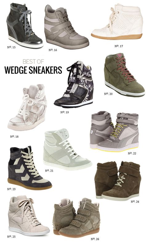 Best Of: 26 Designer Wedge Sneakers - Modern Eve The Object Of My Affection, Wedge Sneakers Style, Wedge Tennis Shoes, Designer Wedges, Platform Wedges Shoes, Pretty Shoes Sneakers, Wedge Ankle Boots, Gym Shoes, Wedge Sneakers