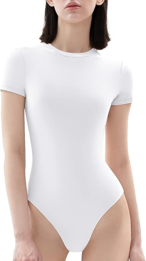 Amazon.com: PUMIEY Bodysuits for Women Dupes Body Suit Jet Black Small : Clothing, Shoes & Jewelry Standing Out, Fall Blazer, Bodysuit Tops, Bodysuit Designs, Body Suit Outfits, Amazon Basics, White T Shirts, Bodysuit Fashion, White Bodysuit