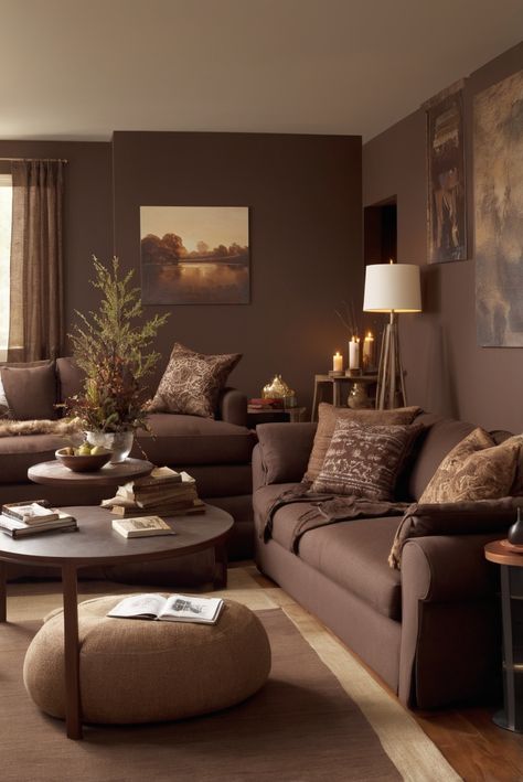 Indulge in the warmth of rich brown tones with Chocolate Comfort, a daily routine for interior designers looking to create a cozy living room.
#ad  


#ideasInspo
#wallpaint2024
 #color2024
 #DIYpainting
 ##DIYhomedecor
 #Fixhome Soft Brown Living Room, Chocolate Living Room Ideas, Tan And Brown Living Room, Brown Interior Design Living Room, Brown And Beige Living Room Ideas, Brown And Gray Living Room, Brown Living Room Decorating Ideas, Mocha Living Room, Brown Living Room Ideas