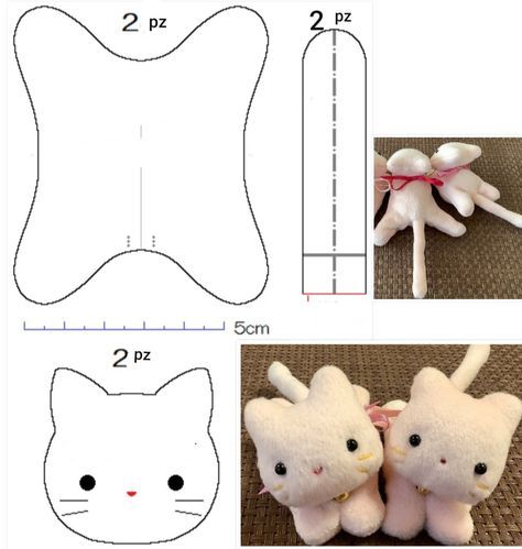 Kawaii Plush Sewing Patterns, Simple Sewing Animals, Cat Plush Sewing Pattern Free, Diy Cat Stuffed Animal, Simple Stuffed Animal Sewing Pattern Free, Cat Plush Template, Floppy Cat Plush Pattern, Crafts For Stuffed Animals, Simple Plushie Patterns Cat