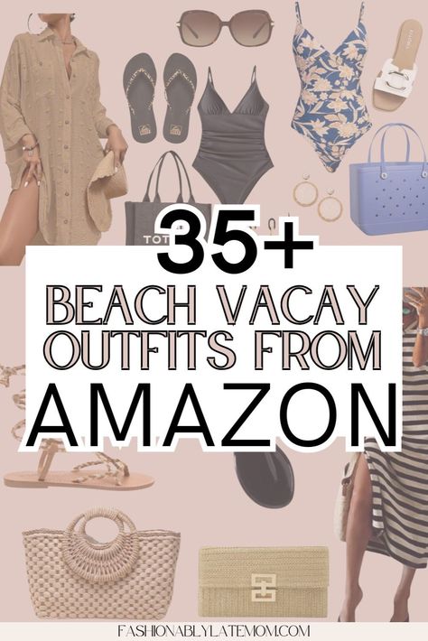 Upgrade your beach vacation wardrobe with trendy outfits from Amazon. Whether you're lounging by the shore or exploring coastal towns, our collection of beach vacation clothes has you covered. From casual beach trip outfits to chic evening looks, find everything you need to make a stylish statement on your next getaway. Shop now and start planning your beach adventure! Coastal Trip Outfits, Chic Resort Outfits, 7 Days Outfits Summer, Women’s Beach Style, Vacation Outfits Women 30s, Womens Beach Vacation Outfits, Boho Chic Beach Outfit, 70 Degree Beach Weather Outfit, Key West Outfit Ideas Women Over 40