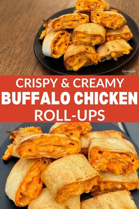 Looking for the perfect appetizer? You'll love these easy Air Fryer Buffalo Chicken Roll Ups! These pinwheels are a must for parties! Buffalo Chicken Dip Rolls, Buffalo Chicken Cheese Roll Up, Buffalo Chicken Roll Ups Tortilla, Buffalo Chicken Pinwheels Air Fryer, Buffalo Chicken Dip Pinwheels, Buffalo Chicken Pinwheels Easy, Buffalo Chicken Wraps Air Fryer, Air Fryer Roll Ups, Chicken Roll Up