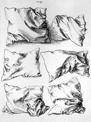 Albrecht Durer -- Pillows. Even great artists must practice. Albrecht Dürer, Albrecht Durer, Cross Hatching, Arte Sketchbook, Ink Drawings, Charcoal Drawing, Drawing Tutorials, Pen Drawing, Painting Illustration