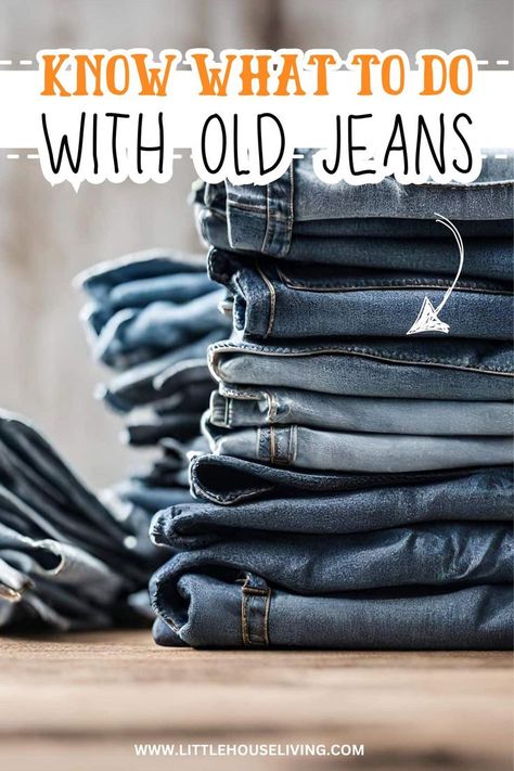 Get inspired with fun DIY projects using old jeans. Whether you're looking to create denim coasters or a trendy tote bag, these ideas are practical and eco-friendly, allowing you to breathe new life into your worn-out jeans with ease. Crafts With Old Jeans, Old Jeans Projects, What To Do With Old Jeans, Worn Out Jeans, Repurpose Old Jeans, Jeans Projects, Denim Recycling, Upcycled Denim Diy, Recycling Jeans