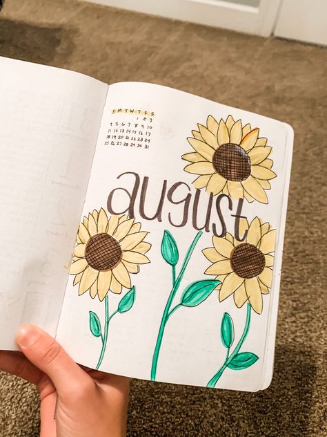 August Dot Journal Ideas, Bullet Journal Ideas August Cover, Journal Ideas August, August Bujo Cover, Journal Month Page August, Journal August, August Book Journal Ideas, August Title Page, August Bullet Journal Cover Easy