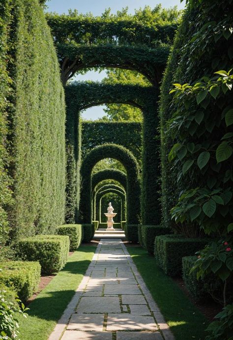 27 Dream Garden Ideas for Your Ultimate Backyard Oasis 12 Dream Garden Ideas, Old Money Interior Design, Old Money Interior, Labyrinth Garden, Architecture Antique, Boxwood Garden, Ultimate Backyard, Garden Hedges, Garden Picture