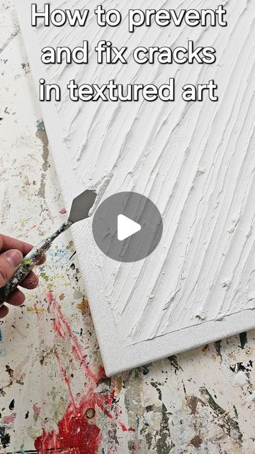 Henri Hagelberg on Instagram: "How to prevent and fix cracks in textured art? 🎨

Primary reasons for cracking in my experience are either using poor quality texture paste or spreading the textures too thick in a single layer. 

Although you could make your own texture paste easily (I shared a tutorial reel two days ago, you can find it from my profile), if you plan to sell your artwork, I'd recommend using a ready made texture paste intended for arts and crafts. 

Different manufacturers call their texture pastes with different names, so look for terms such as texture paste, structure paste, modelling paste or molding paste. You can find my tutorial reel on the different materials I use for creating textures from the Story Highlight 'Tutorials' in my profile. (I use different products for One Color Texture Painting, Texture Painting For Beginners, Diy Plaster Art Canvas Tutorial, Texture Art Material, What To Use For Texture Painting, Using Modeling Paste On Canvas, Textured Canvas Art Materials, Painting Modeling Paste, Art With Modeling Paste