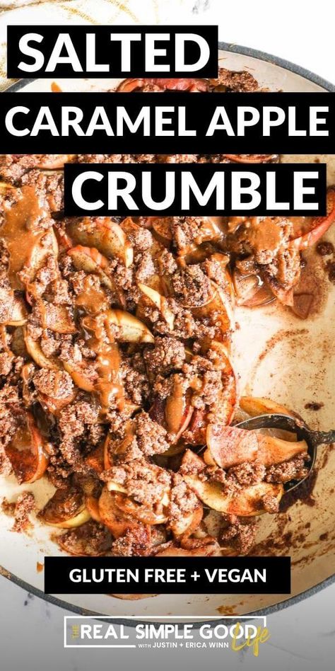 Pie Crumble Topping, Vegan Apple Crumble, Gluten Free Caramel Apples, Gluten Free Apple Crumble, Vegan Caramel Apple, Caramel Apple Crumble, Vegan Salted Caramel, Almond Pie, Apple Crumble Pie