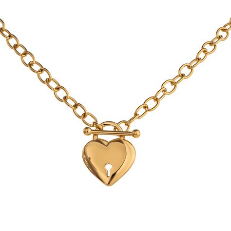 Yhpup Romantic Heart Lock Pendant Stainless Steel Necklace for Women Temperament Metal Texture 18 K Plated Choker Necklace 2020 _ - AliExpress Mobile Lizzie Hearts, Lock Pendant, Heart Padlocks, Romantic Heart, Choker Style Necklace, Heart Lock, Lock Necklace, Detailed Jewelry, Choker Style