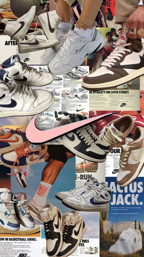 just do it✔️ #nike #nikeaesthetic #nikeshoes #nikes #vintage #retrofashion Men Astethic Wallpaper, Istitik Wallpaper, Nike Mood Board, Nike Vintage Poster, Vintage Nike Poster, Vintage Nike Aesthetic, Nike Collage, Nike Posters, Nike Shoes Vintage