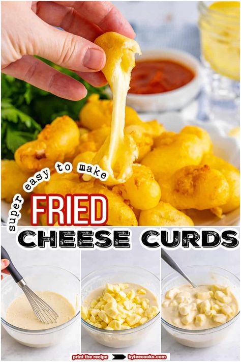 Fried Cheese Curds Recipe, Homemade Cheese Curds, Deep Fried Cheese Curds, Cheese Curds Recipe, Wisconsin Cheese Curds, Baked Coconut Shrimp, Fried Cheese Curds, Crispy Chicken Burgers, Fried Cheese