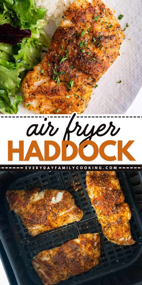 Need an easy healthy dinner that can be ready in no time? Learn how to cook haddock fillets! They're a simple healthy meal in only 20 minutes. Tender and flaky with the right pop of flavor, this air fried haddock recipe is just perfect! Air Fryer Fish No Breading, Best Way To Cook Haddock, Breaded Haddock Recipes Baked, Haddock Meal Prep, Air Fry Haddock, Air Fried Haddock Recipes, Air Fryer Haddock Recipes Healthy, Breaded Haddock In Air Fryer, Healthy Baked Haddock Recipes