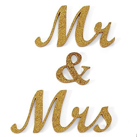 Bigbig_top Gold Glitter Mr and Mrs Letters Sign Freestanding Wedding Gift Sweetheart Table Decor * Check this awesome product by going to the link at the image. Mr Mrs Cake Toppers, Sweetheart Table Decor, Gold Printable, Birthday Cake Topper Printable, Letter Symbols, Wedding Letters, Diy Cake Topper, Mr And Mrs Wedding, Letter Sign