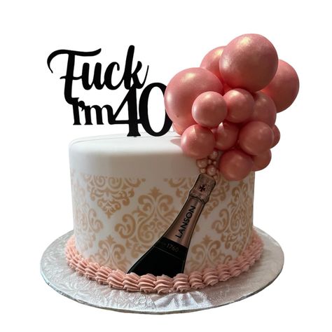 40 & Fabulous! 🤩🎉🥂 #40th #40thbirthday #40andfabulous #tailoredtreats Torte Za 40 Rodjendan, 40tg Birthday Cake Women, 40th Cake Ideas Women, Pink 40th Birthday Cake, 40th Theme Party Ideas Women, 40 And Fabulous Cake, 40th Birthday Cake Ideas, 40th Birthday Cake For Women, Birthday Cake For Women Elegant