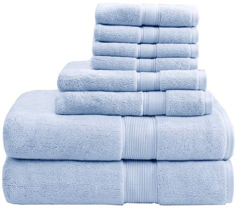 Blue Bath Towels, Luxury Rv, Towels Kids, Blue Towels, Towel Pattern, Madison Park, Blue Bathroom, Luxury Towels, Towel Collection