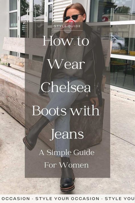 Chelsea Boots And Jeans Women, Chelsea Boots Winter Outfit Women, Chelsea Boot And Jeans, Jeans For Chelsea Boots, Black Jeans Outfit Winter 2023, Chelsea Boot Jeans Outfit, Black Chunky Boots Outfit Jeans, How To Style Brown Chelsea Boots Women, Blundstone Jeans Outfit