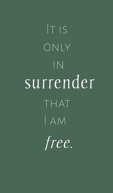 Surrender to the Lord. Only then are you truly free; free from sin, free from self. Surrender Quotes, Faith Reminders, Beautiful Scriptures, Faith Board, Winning Quotes, Surrender To God, Christian Counseling, Conscious Awareness, Godly Life