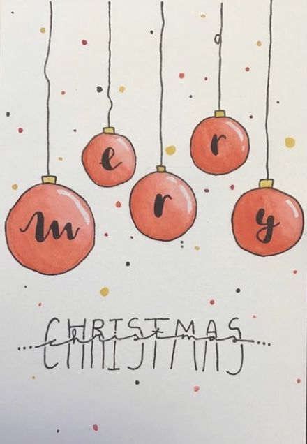 Merry Christmas Easy Drawing, Christmas Card Aesthetic Ideas, Cute Christmas Cards Handmade Easy, Easy Handmade Christmas Cards Ideas, Easy Christmas Card Designs, Christmas Cards To Draw, Easy Christmas Card Drawings, Cute Easy Christmas Cards, Easy Christmas Cards Handmade Ideas