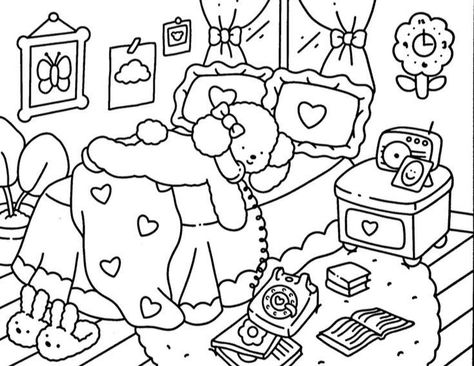 Cutesy Coloring Pages, Coco Wyo Coloring, Bobbie Goods Coloring Pages, Coco Wyo, Hello Kitty Colouring Pages, Bobbie Goods, Color Drawing Art, Bear Coloring Pages, Hello Kitty Coloring