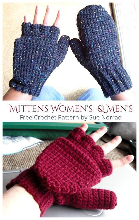 Easy Convertible Fingerless Gloves Free Crochet Patterns - DIY Magazine Gloves Crochet Free Pattern, Crochet Gloves Free Pattern, Crochet Fingerless Gloves Free Pattern, Fingerless Gloves Crochet, Crochet Mittens Free Pattern, Crochet Mittens Pattern, Gloves Crochet, Fingerless Gloves Crochet Pattern, Glove Pattern