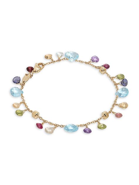 Marco Bicego Paradise 18K Yellow Gold & Multi-Stone Charm Bracelet Marco Bicego Jewelry, Tourmaline Quartz, Marco Bicego, Precious Jewels, The Paradise, Bracelet Online, Bracelets Handmade Beaded, Blue Bracelet, Multi Stone