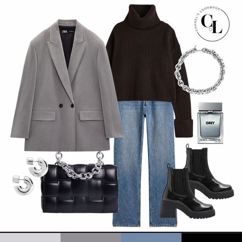 Grey Blazer Outfit Women, Light Grey Coat Outfit, Gray Turtleneck Outfit, Grey Turtleneck Outfit, Gray Blazer Outfit Women, Grey Blazer Women, Grey Coat Outfit, Grey Blazer Outfit, Oversized Blazer Outfit