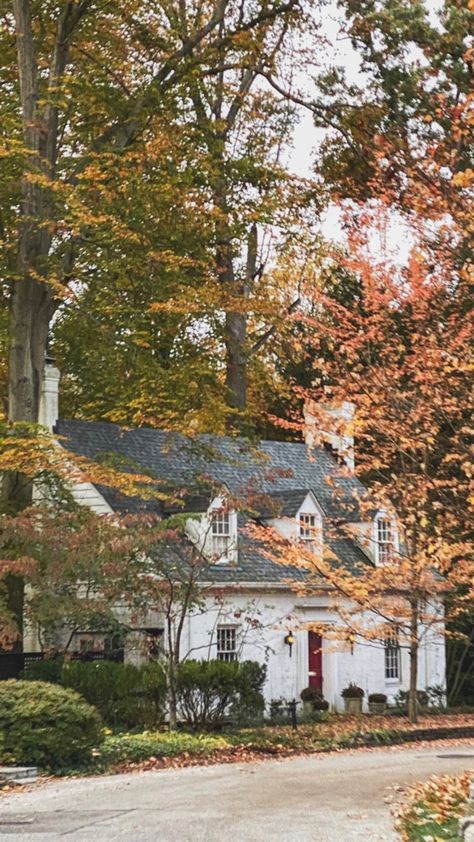 Colonial Aesthetic American, Colonial Aesthetic, American Village, Cottage Exterior, American House, Historic Home, Cottage Homes, Apartment Building, Autumn Home