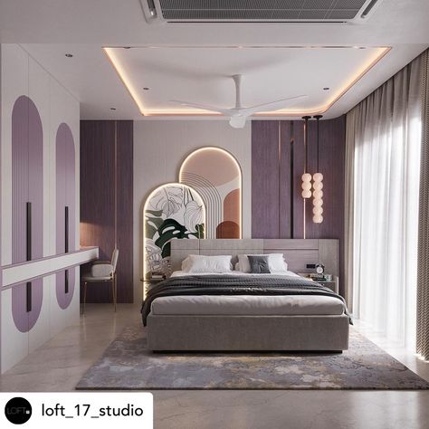 Beautiful Bedroom Design Ideas, Purple Interior Design Bedroom, Luxurious White Bedroom, Bedroom Decor Pastel, Elegant Bedroom Colors, Pastel Modern Bedroom, Bedroom Ideas Pastel Colors, Bed Head Wall Design, Bedroom Pastel Colors Room Ideas