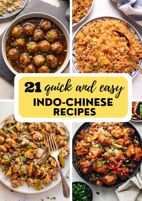 High on flavor and a breeze a to make, here's a round up of my favorite quick and easy Indo-Chinese recipes that make the perfect dinner! Pakistani Chinese Recipes, Chinese Recipes Authentic, Indochinese Recipes, Indian Chinese Food, Chinese Recipes Easy, Chinese Dinner Recipes, Asian Buffet, Easy Asian Dishes, Veg Manchurian Recipe