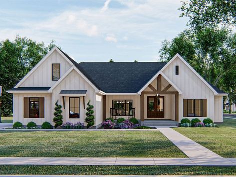 Craftsman House Plan, 050H-0324 Bathrooms Modern, Farmhouse Bedrooms, American House Plans, American Houses, Modern Craftsman, American House, Modern Farmhouse Exterior, Farmhouse House, Farmhouse Plan