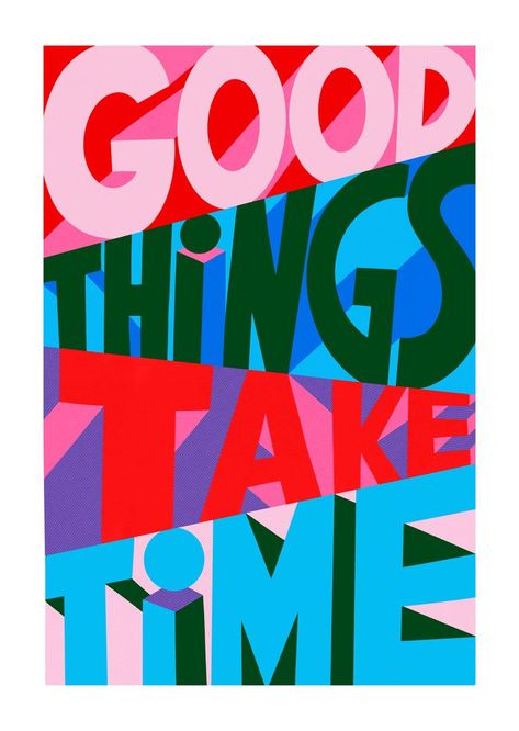 Good things take time. Poster. Positive messaging. Bold typography design. Hand drawn type. Lettering Inspiration. Bold Typography Design, Design Alphabet, Unique Lettering, Time Poster, Logo Graphic Design, Typography Artwork, Hand Drawn Type, Lettering Inspiration, Things Take Time