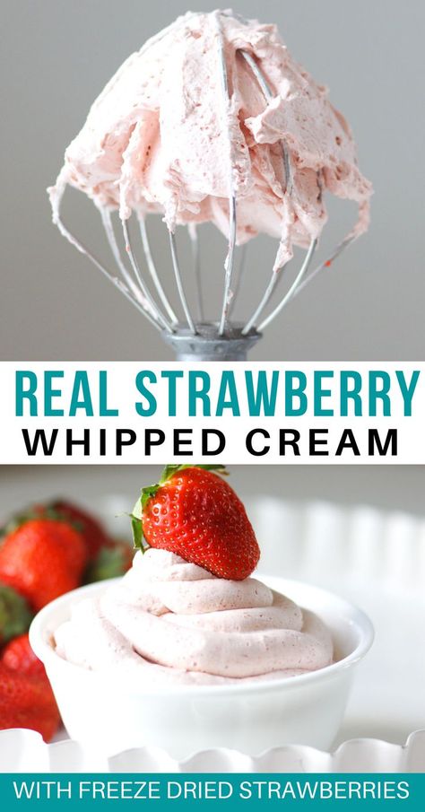 Strawberry Whipped Cream Frosting, Whipped Cream Icing, Keto Whipped Cream, Whipped Icing, Flavored Whipped Cream, Strawberry Things, Whipped Cream Recipe, Whipped Cream Cakes, Strawberry Icing