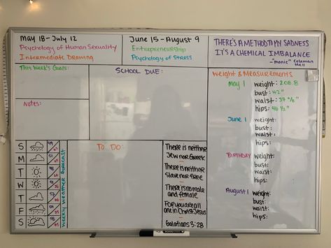 Weekly Whiteboard Planner Ideas, Productive White Board Ideas, Whiteboard Todo List, Goal White Board Ideas, Things To Put On A Whiteboard In Your Room, Whiteboard Command Center, Whiteboard Vision Board Ideas, Whiteboard Set Up Home, White Board Aesthetic School