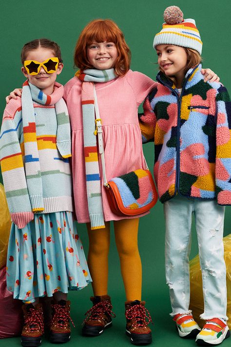 Stella Kids have fun with recycling | Stella McCartney Stella Kids, Black Kids Fashion, Stripes Sweater, Kids Fashion Trends, Kids Summer Fashion, Kids Fashion Dress, Kids Trend, Girls Stripes, Stella Mccartney Kids