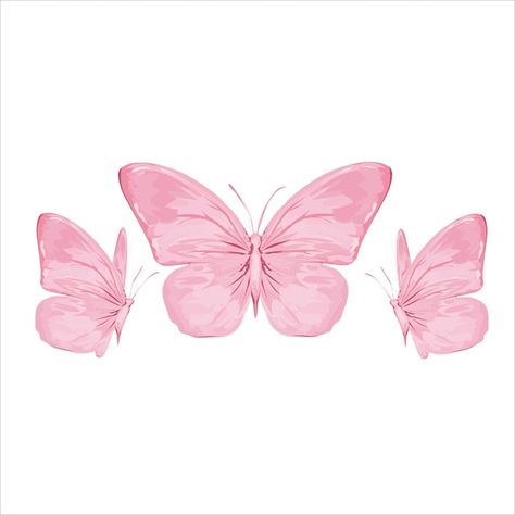 Vector watercolor butterflies hand drawn... | Premium Vector #Freepik #vector #butterfly-pink #butterfly-drawing #butterfly-frame #butterfly-outline Butterflies For Printing, Pink Butterfly Drawing, Ipad Esthetics, Pink Aesthetic Drawing, Vector Butterfly, Frame Butterfly, Drawing Butterfly, Png Butterfly, Butterflies Pink